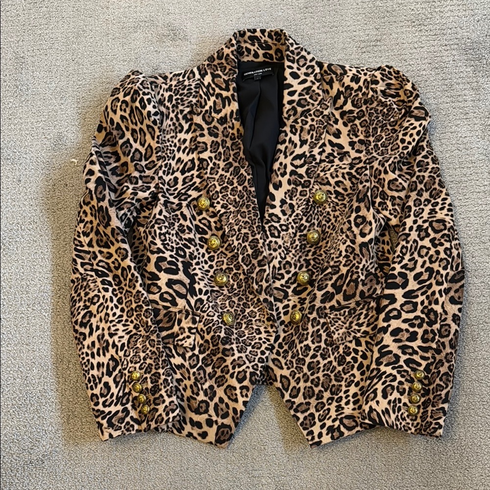 Generation Love Leopard Print Double-Breasted Women's Blazer.  IYKYK 😀